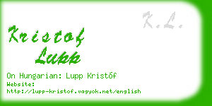 kristof lupp business card
